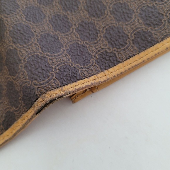 Celine Vintage Retro Large Envelope Leather Continental Wallet Macadam Brown Tan - Picture 10 of 12